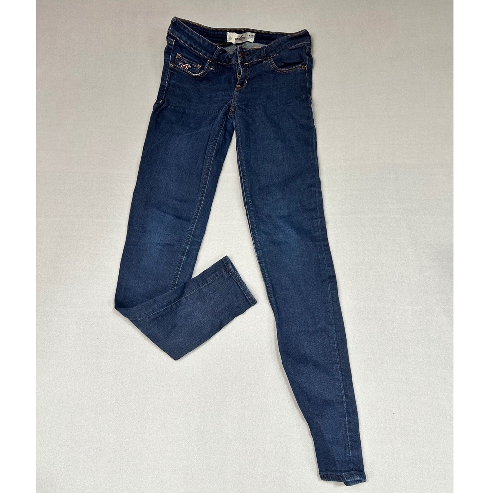 Hollister Jeans Womens 24x31 Low Rise Super Skinny Dark Wash Blue Denim Stretch